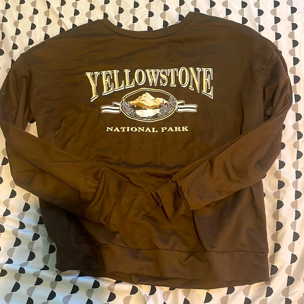 Brown Yellowstone long sleeve from Romwe